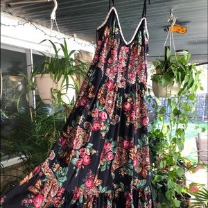 Vintage Black Flower Dress
